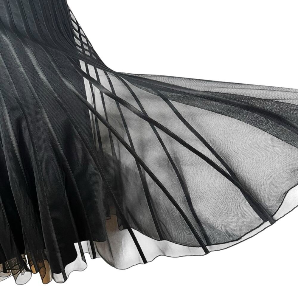 WHBM Black Tulle Strapless Pleated Cocktail Dress Womens 4 Fit Flare Formal LBD - Picture 10 of 14